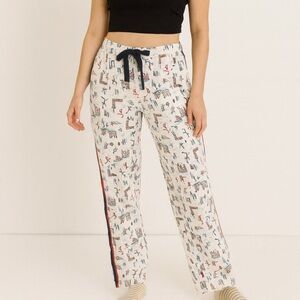 Aerie White Pajama Flannel Winter Ski Christmas Pants PJs